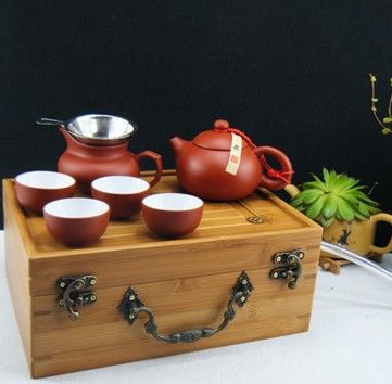 产品名称:宜兴紫砂茶具套装 功夫竹盒旅行茶具